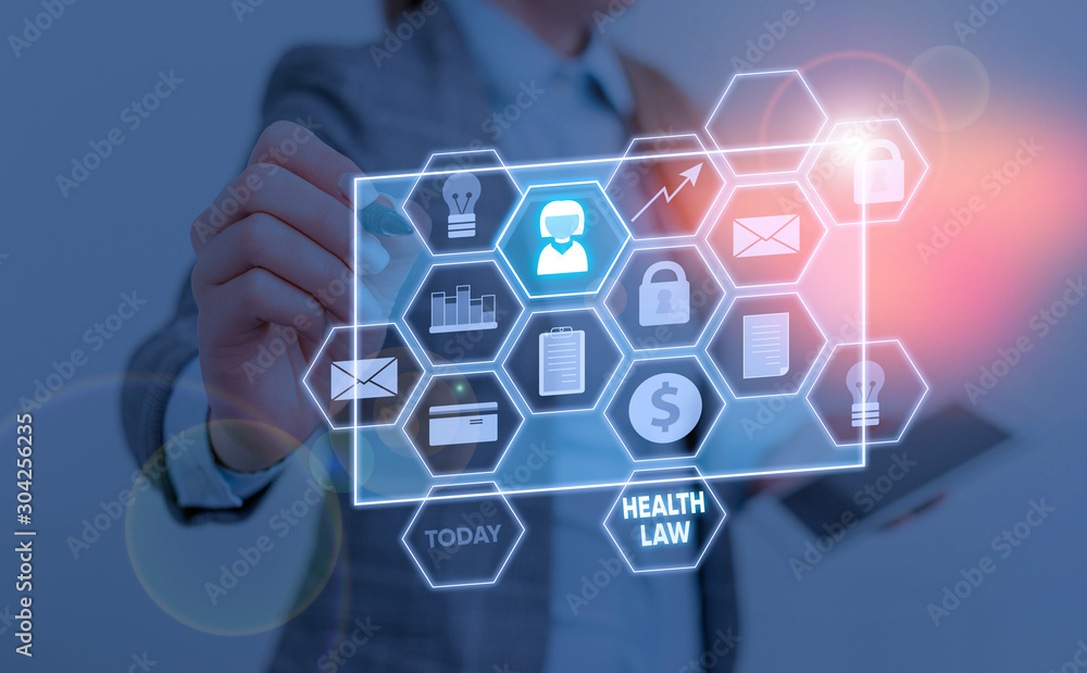 Conceptual hand writing showing Health Law. Concept meaning law to provide legal guidelines for the provision of healthcare Conceptual hand writing showing Health Law. Concept meaning law to provide legal guidelines for the provision of healthcare
