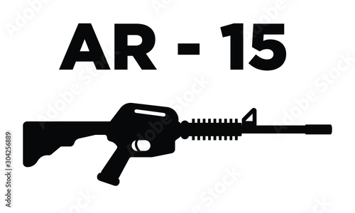 A vector Icon of an assault rifle. Assault rifle illustration Icon. Automatic fire rifle. Ban guns.