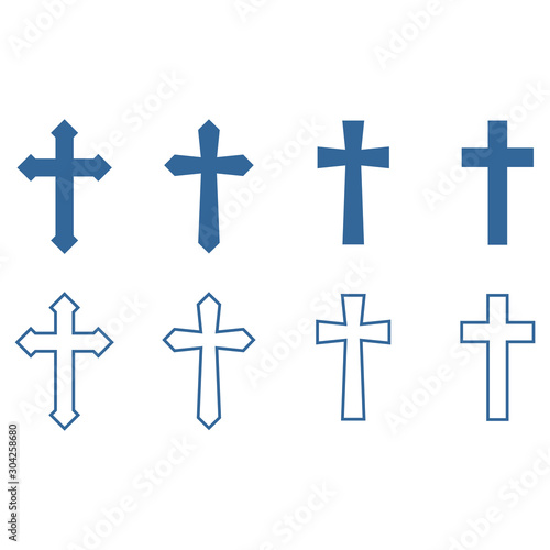 christian cross icon vector design symbol