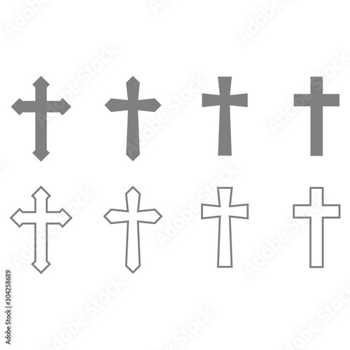 christian cross icon vector design symbol