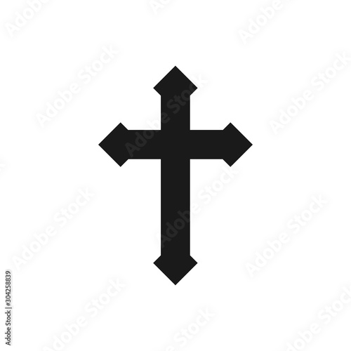 christian cross icon vector design symbol