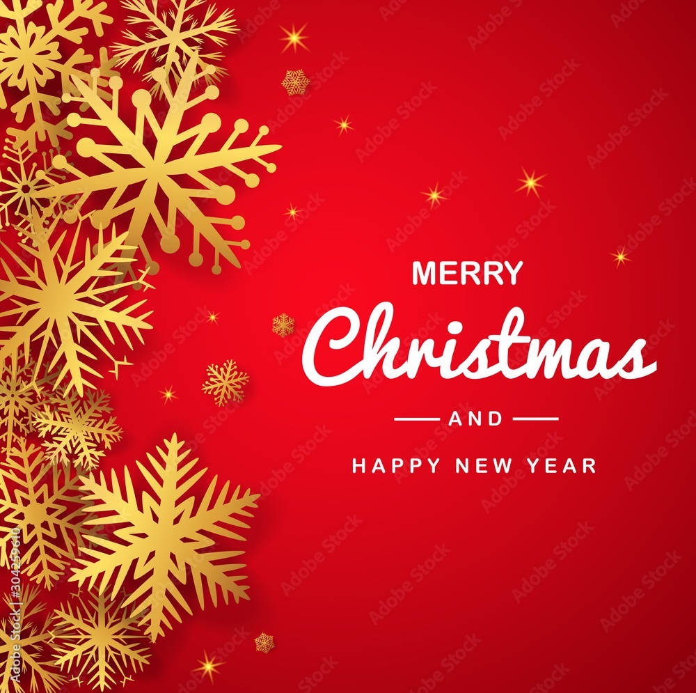 Christmas background with golden snowflakes Christmas background with golden snowflakes