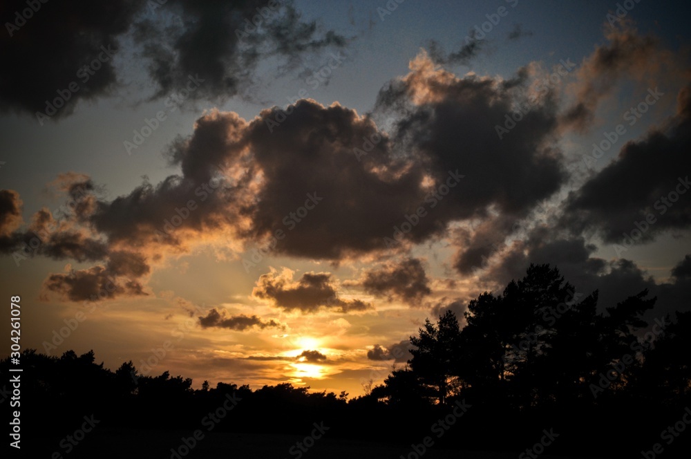 Dramatic sky with clouds