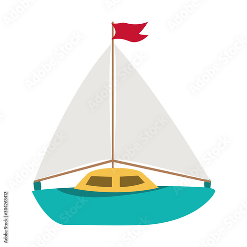 Isolated sailboat toy vector design
