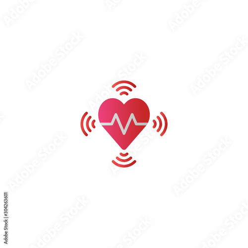 Hearth in Sport Flat Icon Vector