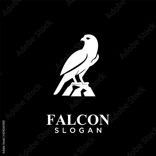 falcon black logo icon design vector illustration