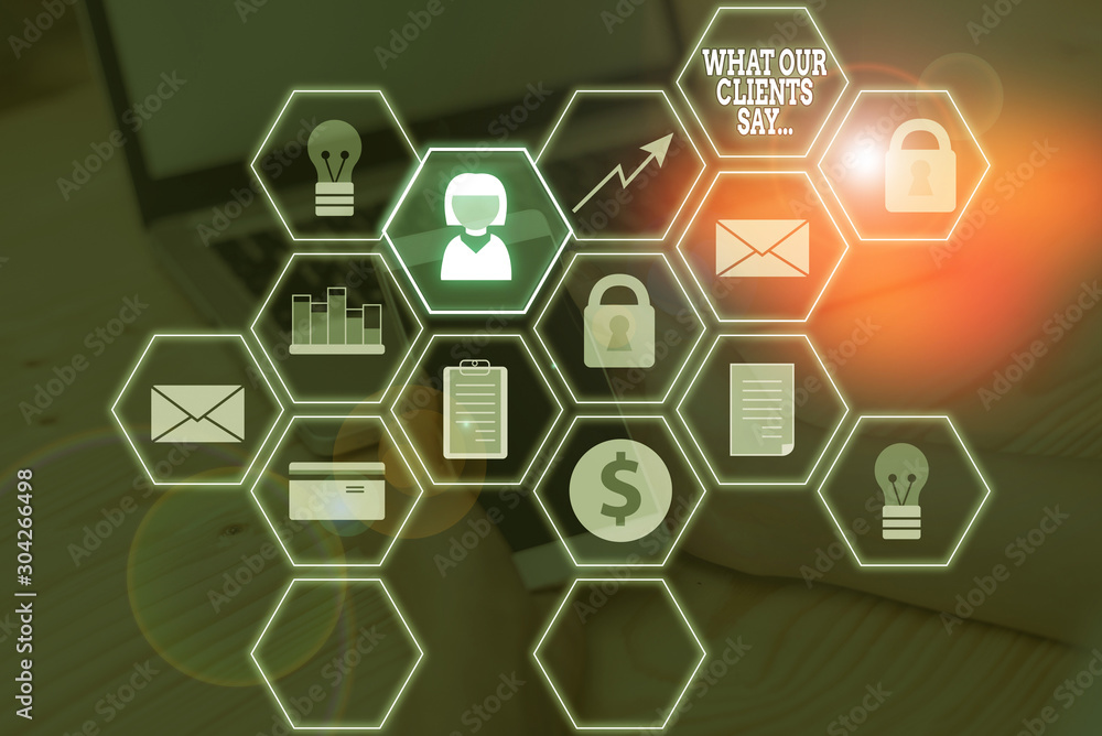 Word writing text What Our Clients Say. Business photo showcasing your customer feedback using poll or written paper Word writing text What Our Clients Say. Business photo showcasing your customer feedback using poll or written paper