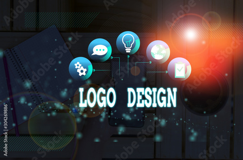 Handwriting text Logo Design. Conceptual photo a graphic representation or symbol of company name or trademark