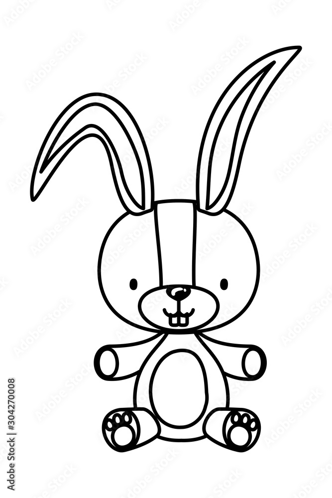 Obraz premium Isolated rabbit toy vector design