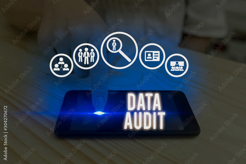 Writing note showing Data Audit. Business concept for auditing of data to assess its quality for a specific purpose