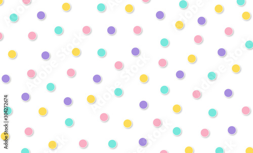 Festival pattern Abstract kawaii pattern polka dot circle background. Soft gradient pastel. Concept for wedding card design or presentation