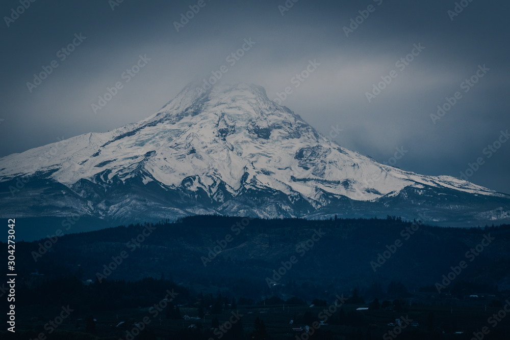 Stormy winter weather around Mt Hood, Oregon, Pacific Northwest United States