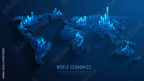 Stock market or forex trading graph concept