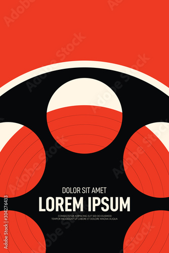 Movie and film poster design template background vintage retro style