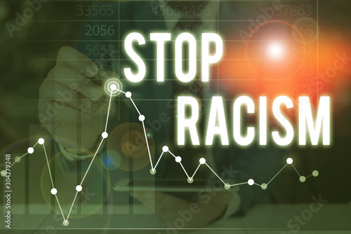 Canvas Print Handwriting text Stop Racism