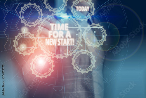 Text sign showing Time For A New Start. Business photo showcasing Trust the magic of Beginnings Afresh Anew Rebirth Picture photo system network scheme modern technology smart device