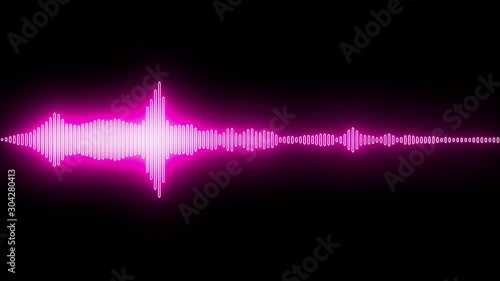 Shiny pink neon graphic disco volume and rhythm equalizer on a black background - looped 	