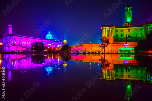 Sticker rashtrapati bhawan at night, rashtrapati bhawan lightning, rashtrapati bhawan de