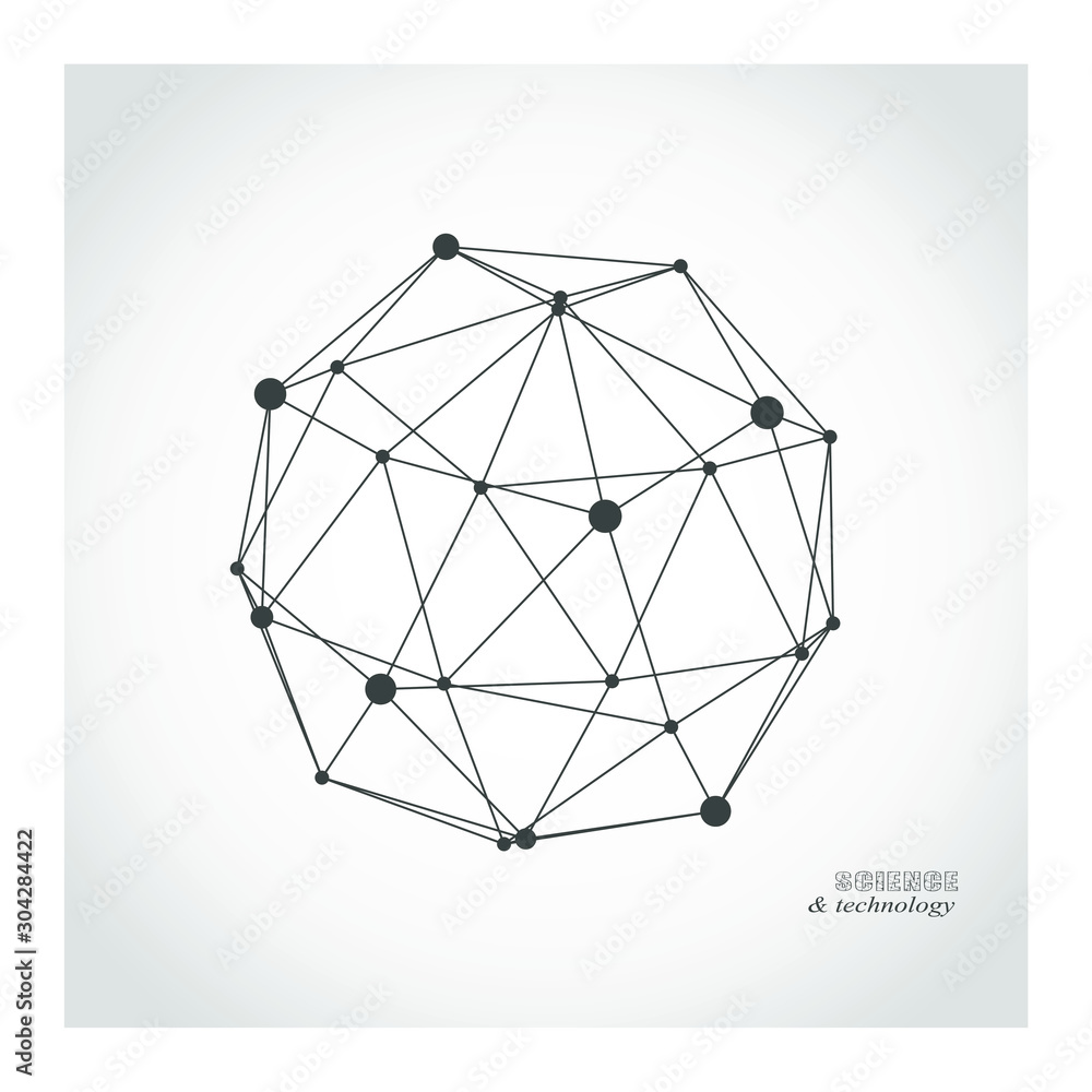 Platonic solid design. Connected lines with dots. Medical, technology, chemistry and science icon design Platonic solid design. Connected lines with dots. Medical, technology, chemistry and science icon design