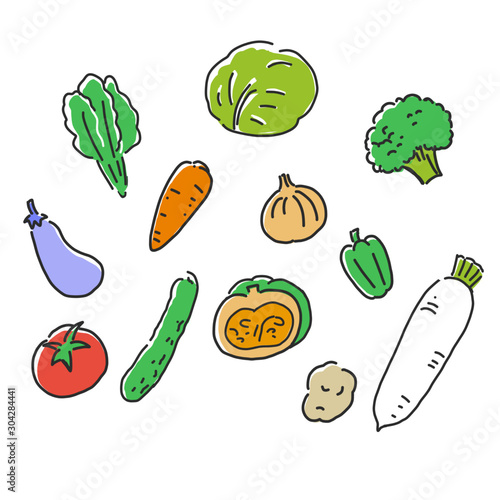手書き風の野菜イラスト