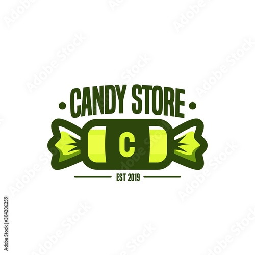Vector design template candy logo, symbol, icon, graphic for candy store. Sweet shop