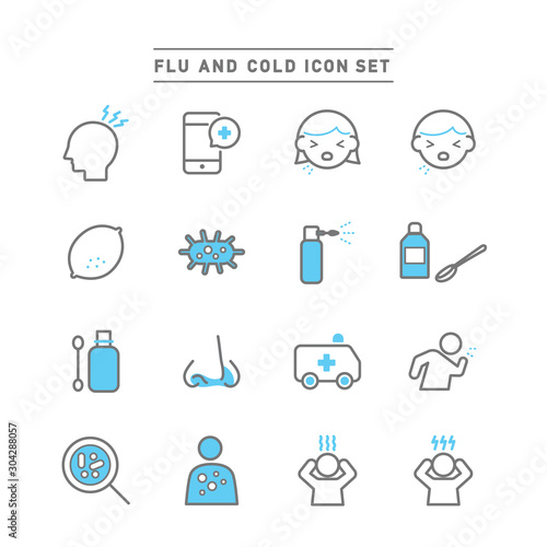 FLU AND COLD ICON SET