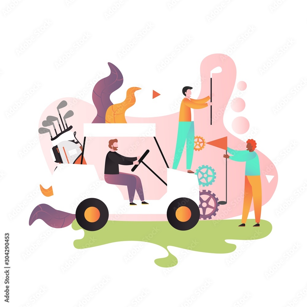 Playing golf vector concept for web banner, website page