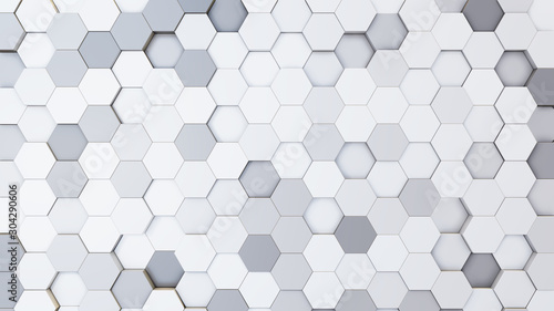 Abstract 3D illustration of colorful hexagons background