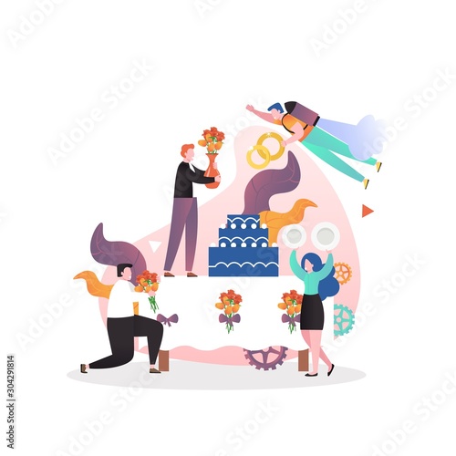 Wedding services vector concept for web banner, website page