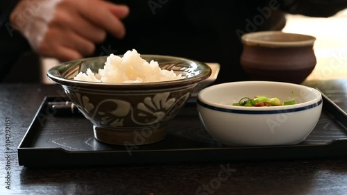 朝食の納豆 cup of tea japanese style photo