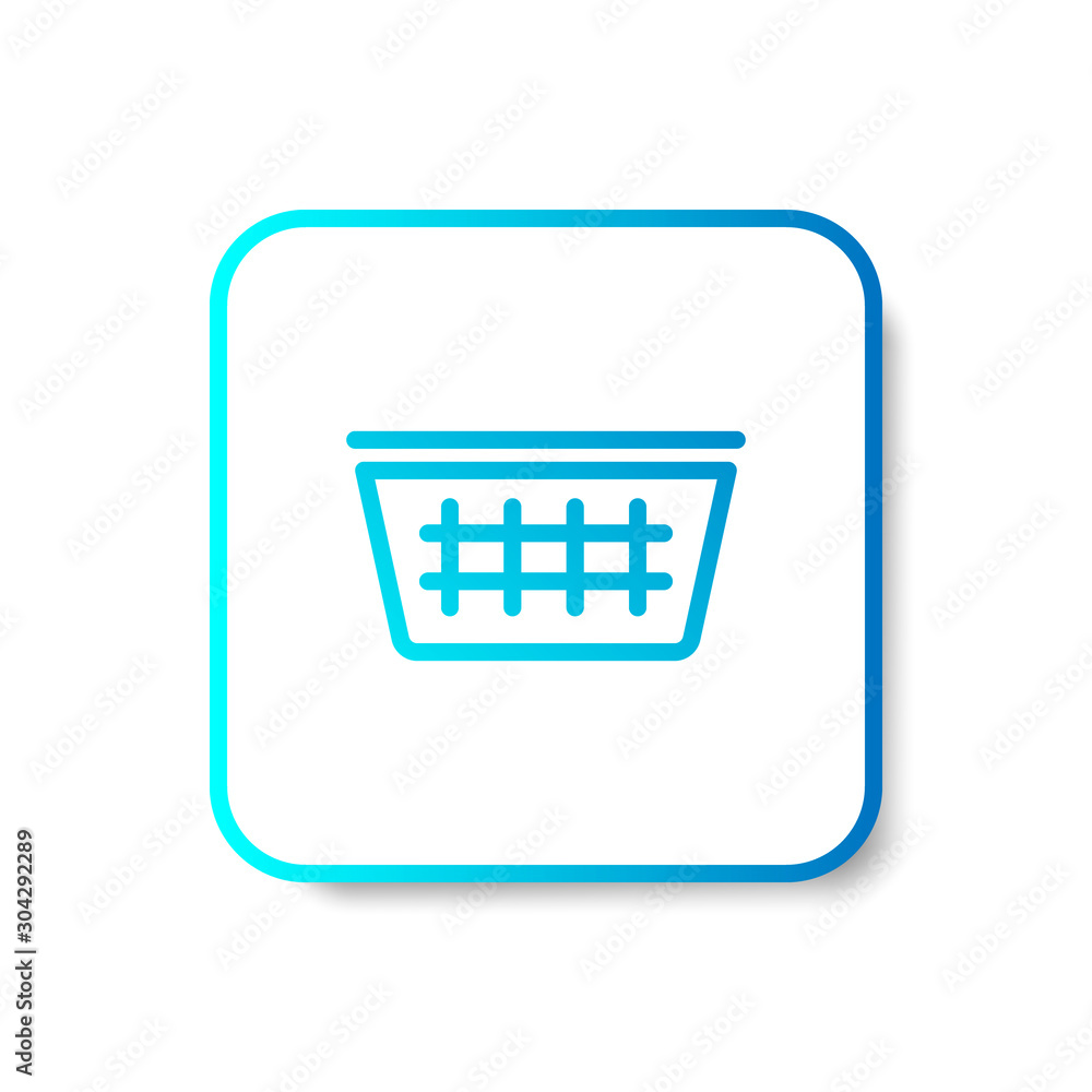 basket outline icon in smooth gradient background button basket outline icon in smooth gradient background button