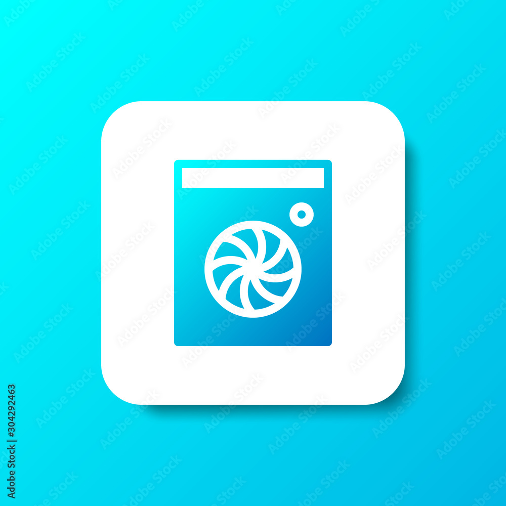 washing machine solid icon in smooth gradient background button