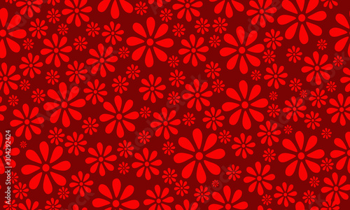 Abstract light red wreath wallpaper, isolated on dark red background.