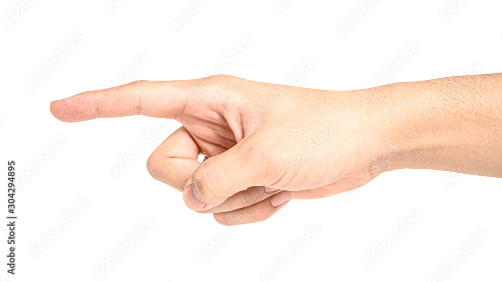 Hand touching or pointing to something Hand touching or pointing to something