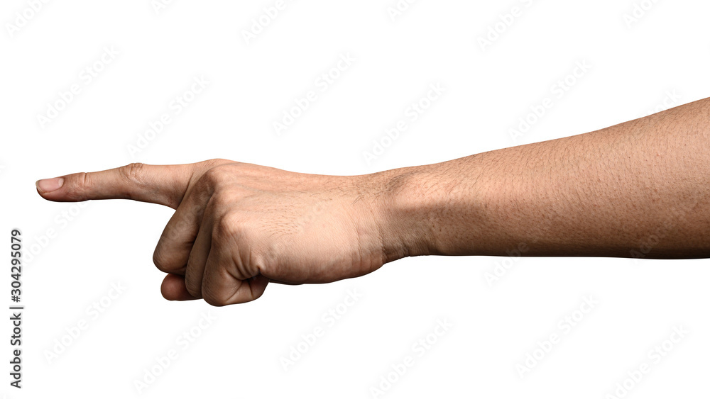 Hand touching or pointing to something Hand touching or pointing to something