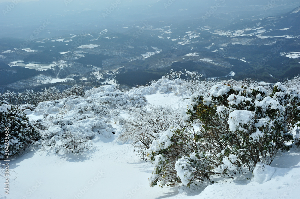 鶴見岳の積雪