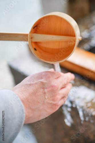             Hand water house  Temizusya   Shinto shrine  Japan.