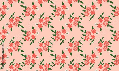 Seamless floral pattern background  with peach flower.