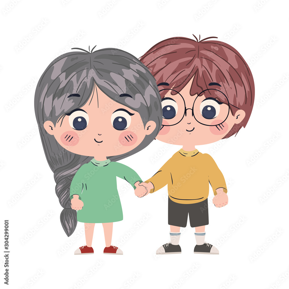 Girl and boy vector design Girl and boy vector design