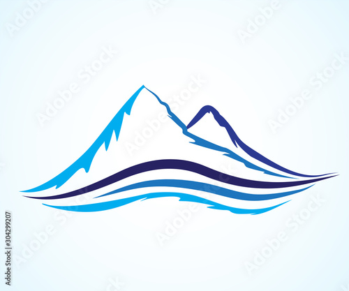 Logo mountains icon logotype vector image design