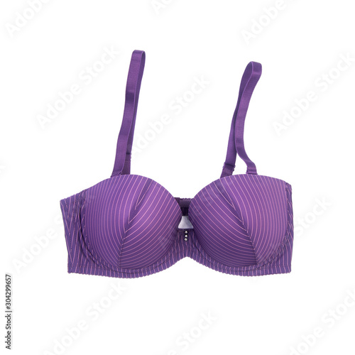 bra or violet colour bra on white background