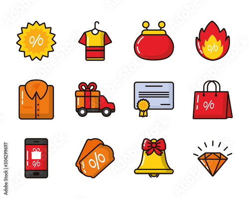 bundle of commercial set icons