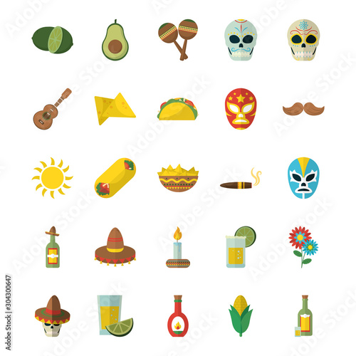 Isolated mexican icon set vector design