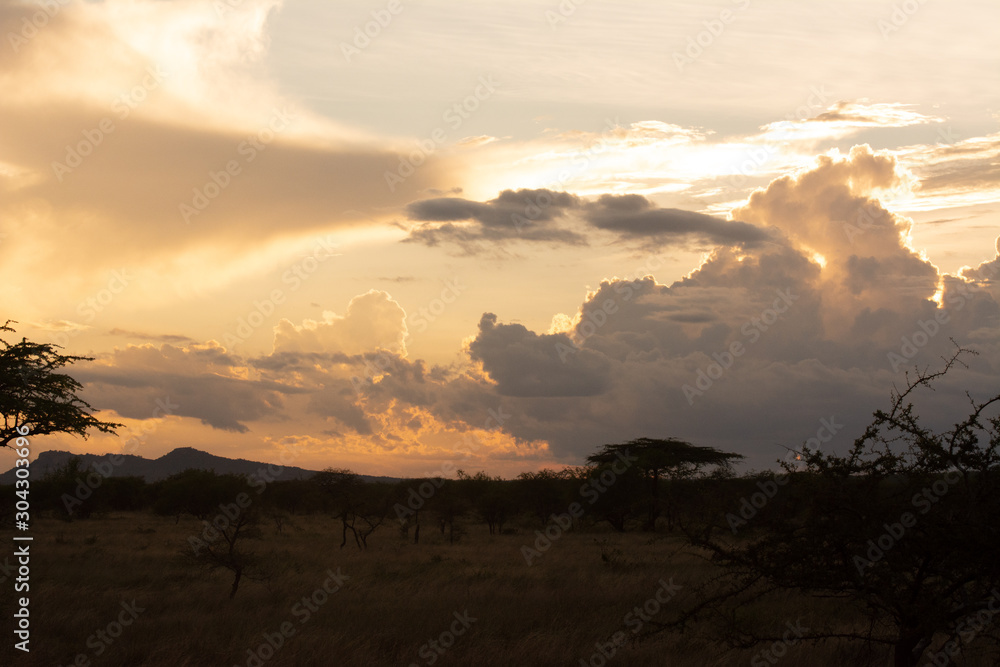 cloudy sunset in rukinga kenya