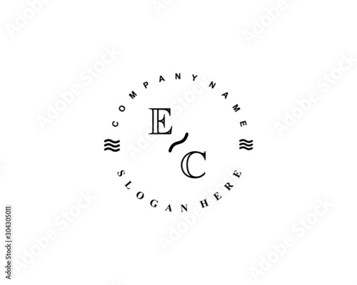 Initial EC vintage logo template