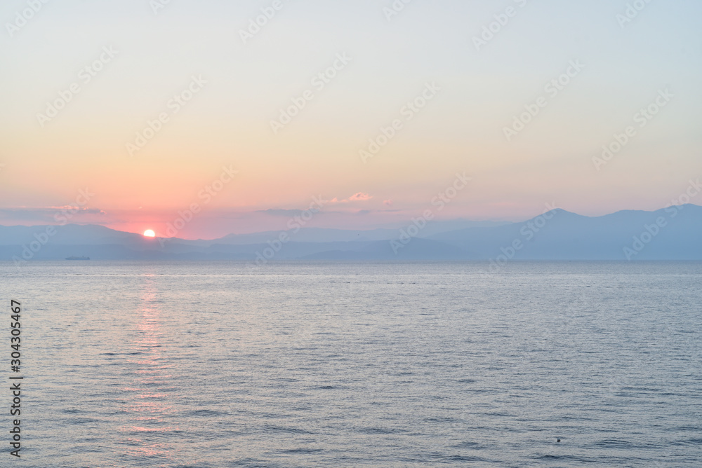 鹿児島の朝焼け