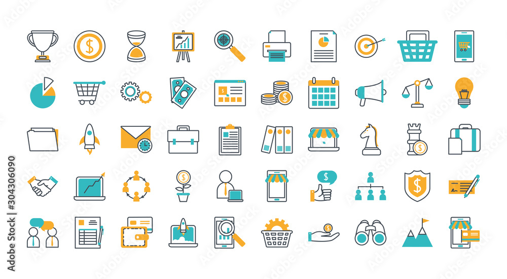 bundle of commerce online set icons bundle of commerce online set icons