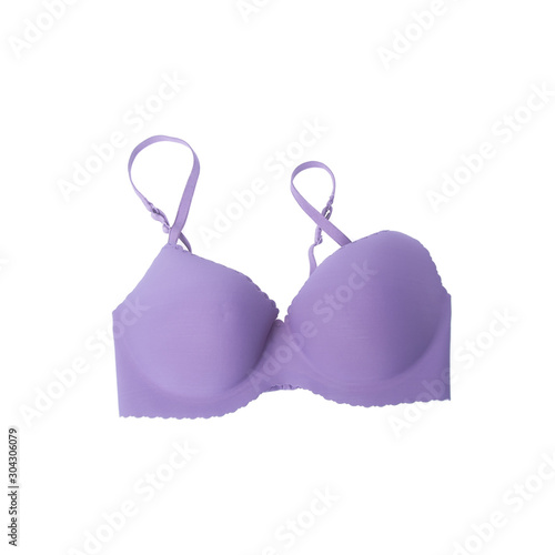 bra or violet colour bra on white background