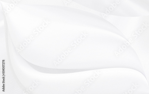 White gray satin texture that is white silver fabric silk background with beautiful soft blur pattern natural. © Kamjana