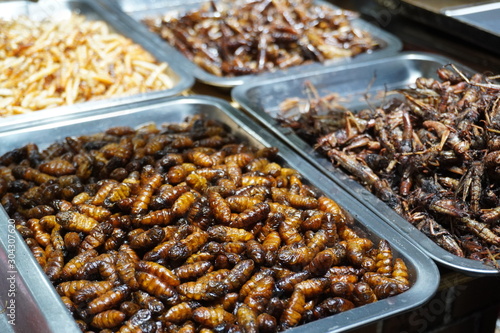 Stall that selling bugs and insect at Lijiang.  © peacefoo